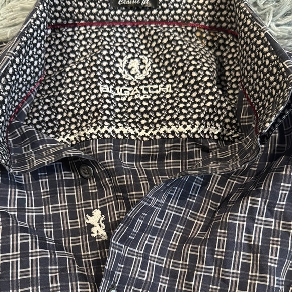 Bugatchi Black and Gray Casual Button Down Shirt - Picture 8 of 8